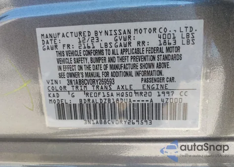 2024 Nissan Sentra Sv Xtronic Cvt z USA, uszkodzony, nr VIN 3N1AB8CV0RY269593